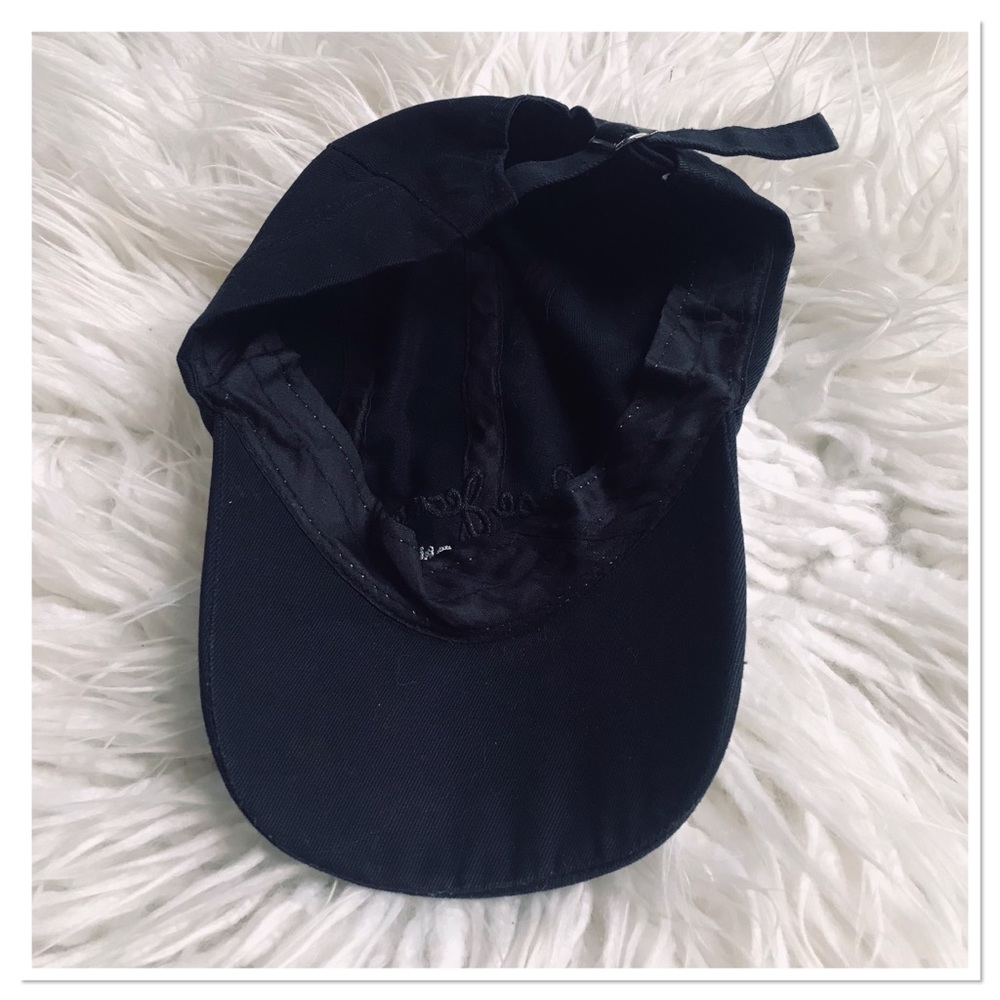 Pepe Jeans London Cap Hat Black White Embroidered Front Adjustable Back One Size - Picture 7 of 7